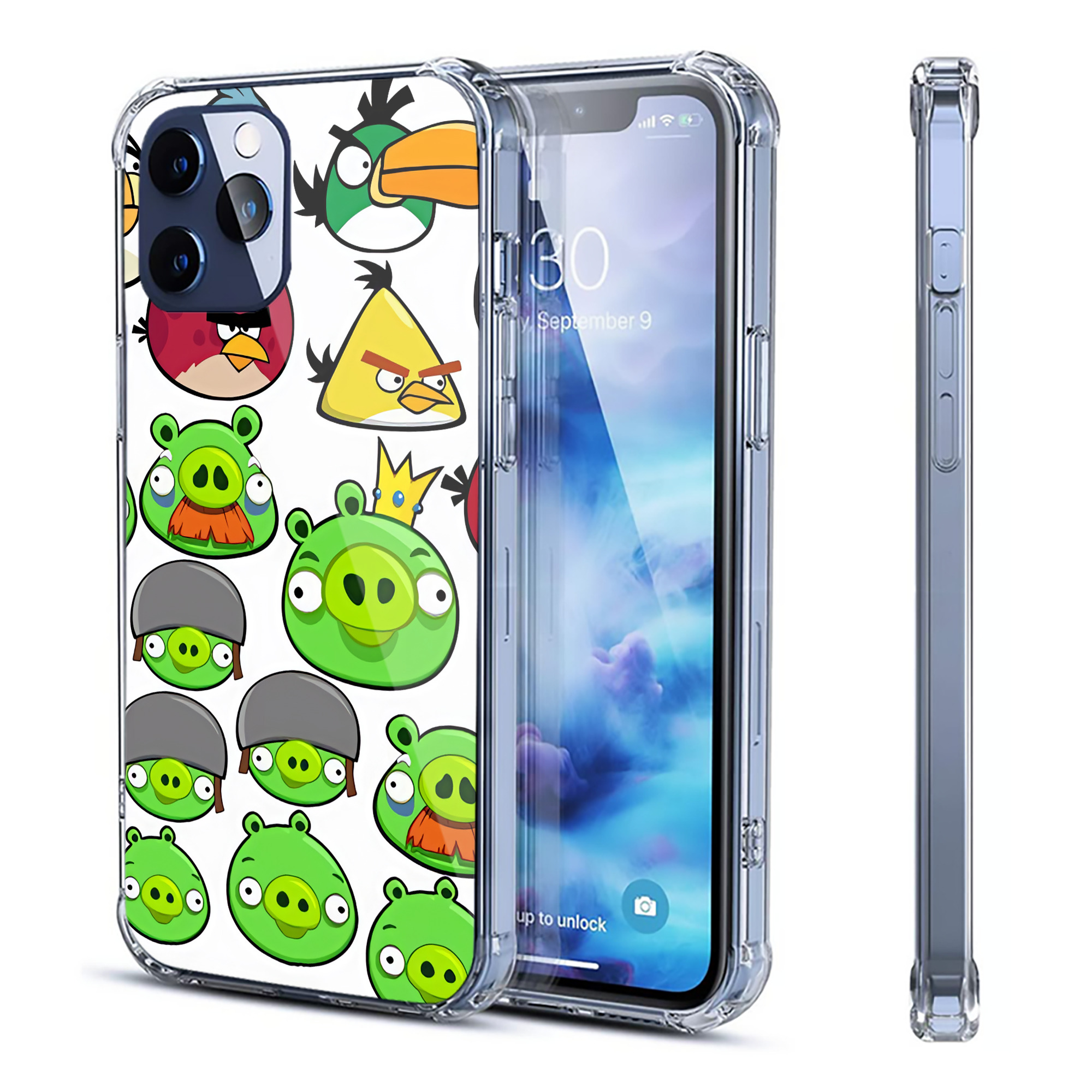 （画像用） Angry Birds アングリーバード 【iPhone 12シリーズ対応】透明スマホケース（クリアソフトケース）